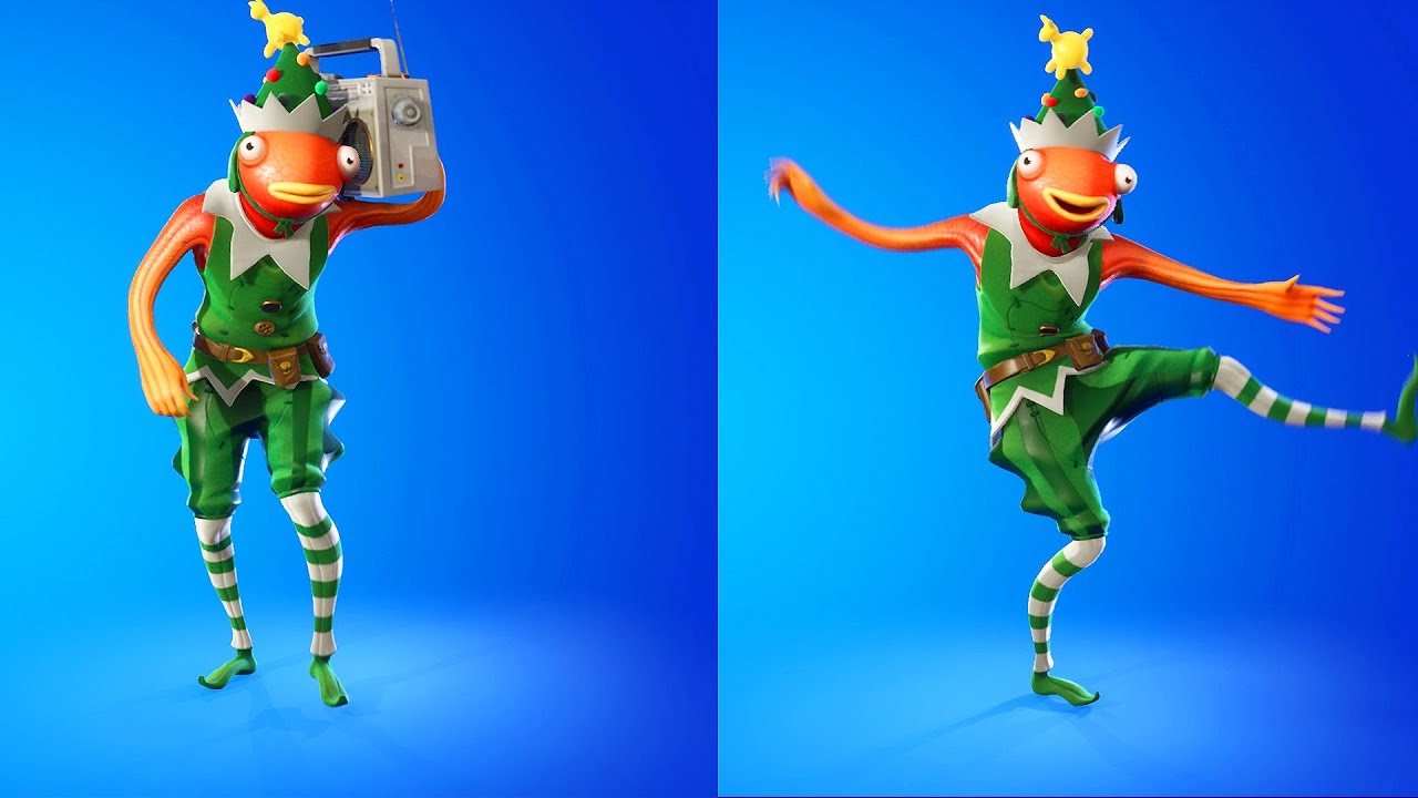Fortnite FALALALAFISHSTICK Skin Showcase With Best Dances & Emotes