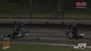 2015 Easter Sprintcar Trail Night 2 - Robert Paton and Ashley Scott Crash