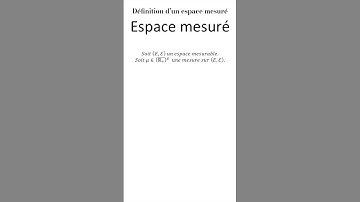 Définition d’un espace mesuré, ni plus, ni moins