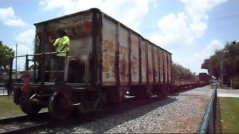 CSX Local Train In Reverse Conductor Rides On Back