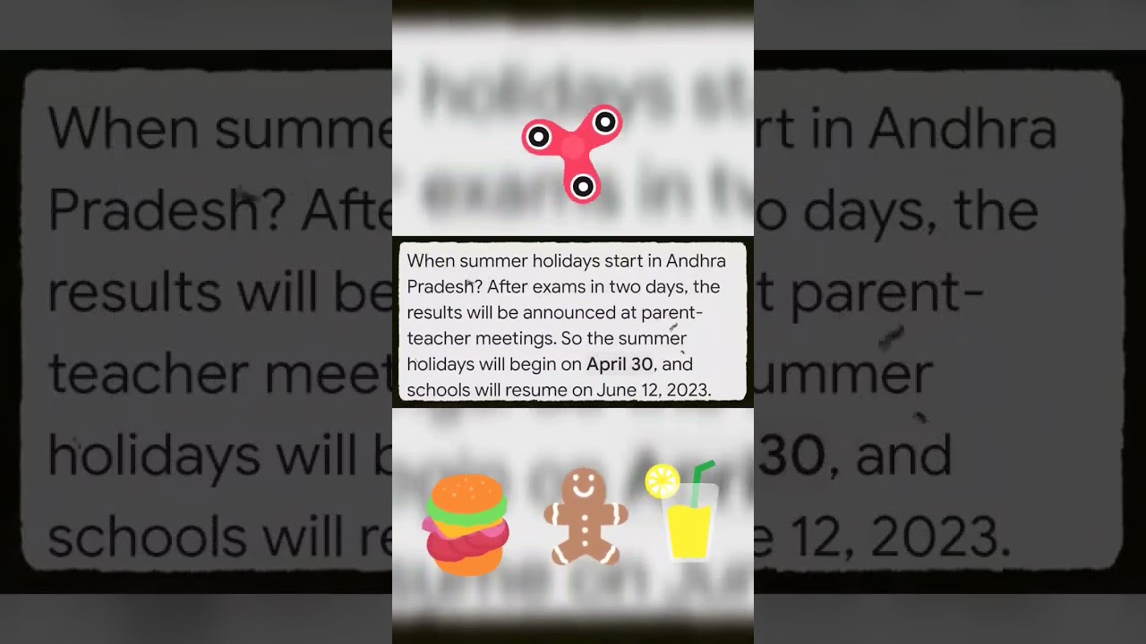 Andhra Pradesh School summer 🌞 holidays 