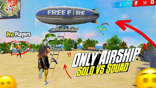 Airship Only Challenge in Solo Vs Squad 😎 Hard But I Did It ✔️ Free Fire