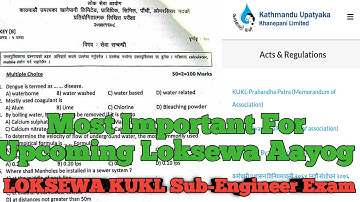 LOKSEWA KUKL SUB-ENGINEER EXAM 2077-11-08 MCQ,Verh Important For Upcoming Loksewa, Pradesh Loksewa
