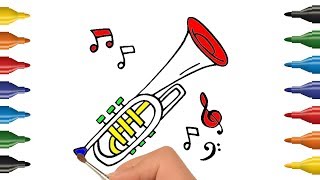 Muscical Instrument Coloring Pages | How to Draw | Kids Coloring Pages