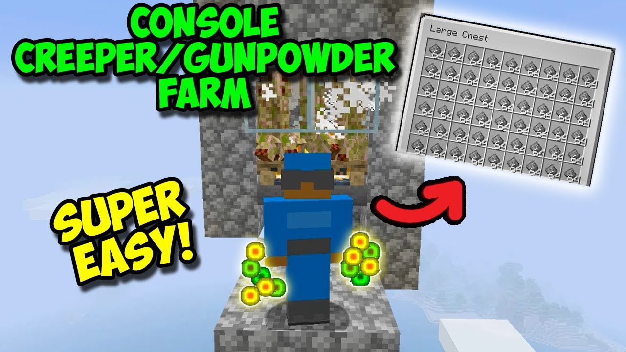 Gunpowder Farm Tutorial Minecraft PS4 Creeper/Gunpowder Farm Tutorial - *CONSOLE EDITION ...