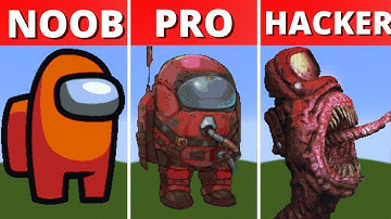 Pixel Art (NOOB vs PRO vs HACKER) Among us in Minecraft