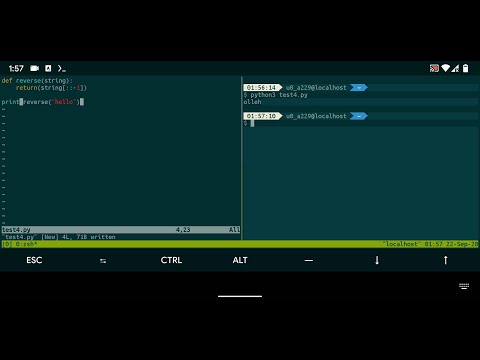 Python workflow with tmux and vim in Termux
