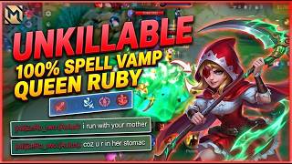 Enemy Couldn't Kill Me 😱 Ruby 100% Spell Vamp Insane Build!