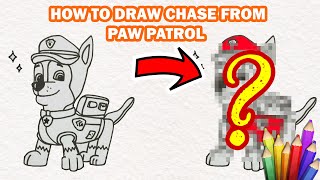 How To Draw Chase From Paw Patrol Step By Step For Beginner - Daily Drawing Tutorial