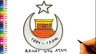 10 Kasım Atatürk'ü Anma Günü Çizimleri - 10 Kasım Resimleri - 10 Kasım Çizimleri - Anıtkabir Çizimi