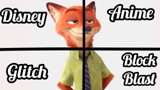 Drawing Nick Wilde in four different styles#zootopia2#drawing#disney 