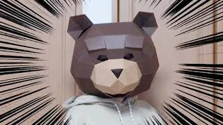 【３Ｄお面】クマの顔作った！