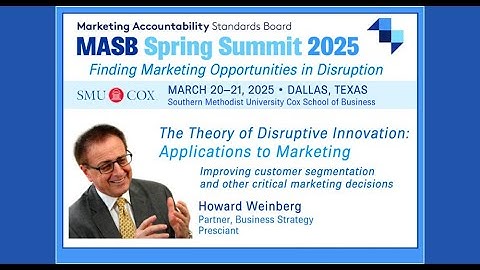 Disruptive Innovation Theory:  Applications to Marketing | MASB Spring Summit 2025