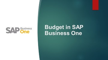 Budget In SAP Business One