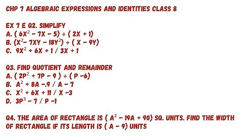 Chp 7 Algebraic Expressions & Identities. Ex 7E ( Q2, Q3 and Q4). Class 8. Oxford Mathematics