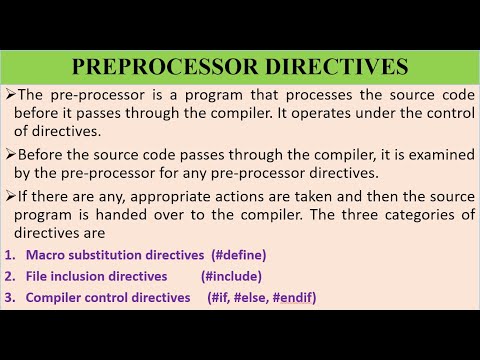 TOPIC 12 - PREPROCESSOR DIRECTIVES - YouTube