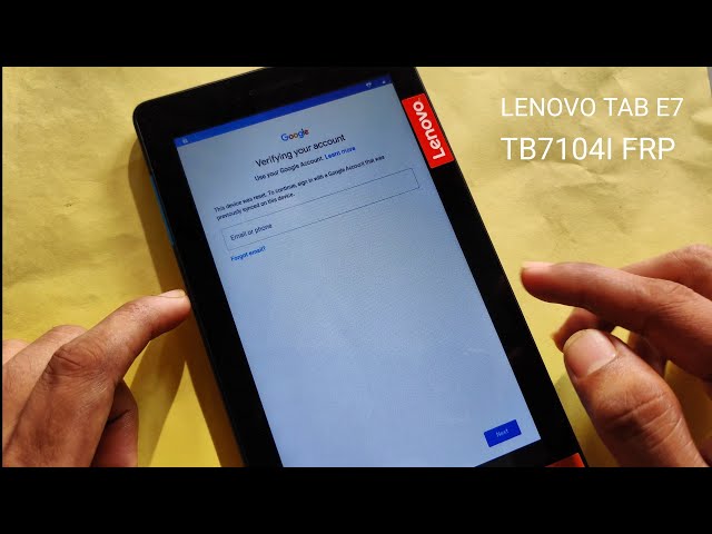Lenovo Tab E7 ( TB7104I ) FRP Bypass Final Update Without PC