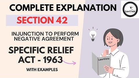 SRA-1963 | Section 42 | Injunction to perform negative agreement | #judiciary #jmfc #law #jmfc