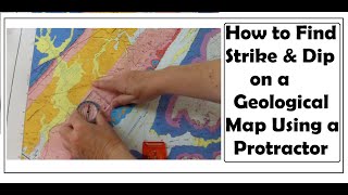 How to Find Strike And Dip on a Geologic Map Using a Protractor screenshot 1