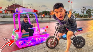 Quynh and her best friend had a fun time playing with electric cars. screenshot 1