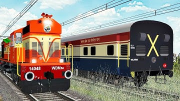 5 TRAINS CROSSING ON BUMPY FORKED RAILROAD CROSSING | Train Simulator 2022 Railroads Indian Railways