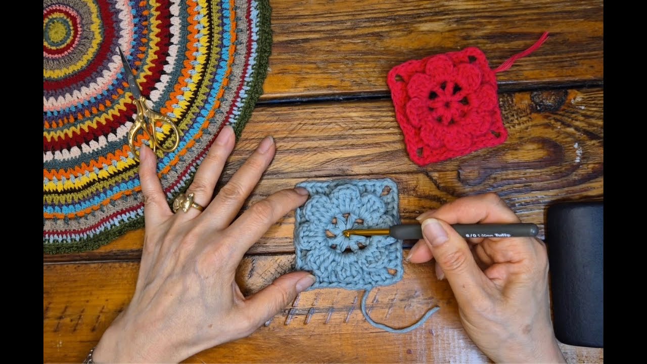 뜨린이를 위한 모티브뜨기, 꽃모티브뜨기, 입체모티브뜨기, 코바늘가방뜨기