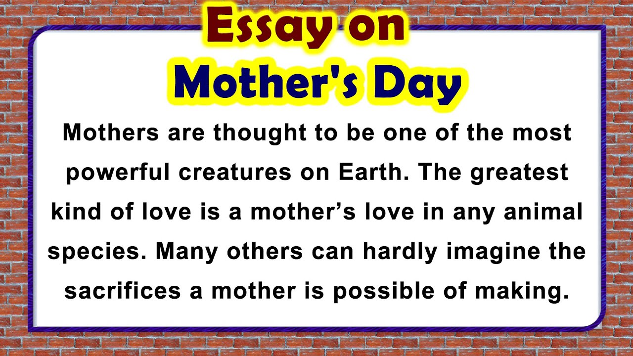 Mother's Day Essay for Students in English | Short Essay on ...