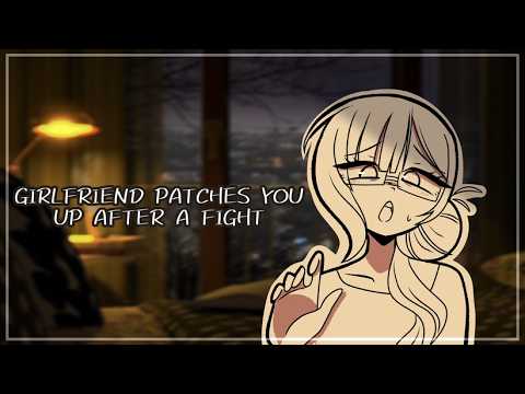 Your Worried Girlfriend Patches You Up After A Street Fight (Rain, Personal Attention F4A) ASMR