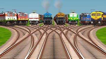 8️⃣ Fast Trains Running On Curved & Branched Railroad Tracks Risky Railroad Tracks | train simulator