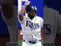 Impressive reflexes by the ump to get out of the way of this laser by Junior Caminero 😱 #rays #mlb
