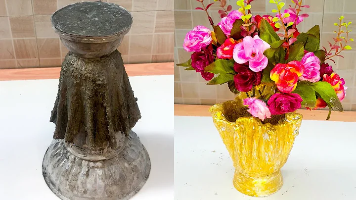 How to Make Flower Pot with Cement using old Clothes or Towels DIY at Home