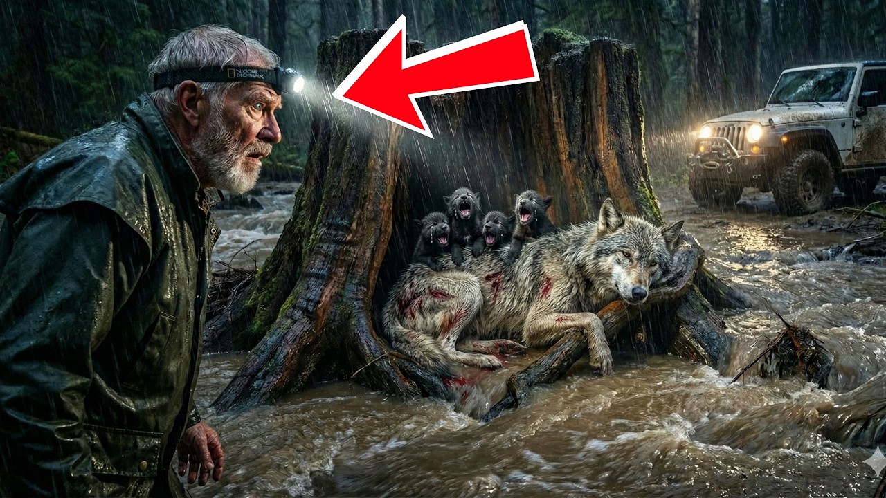 Лесник спас волчью семью от гибели, а годы спустя тихий вой у порога изменил его жизнь