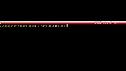 nano editor, command line editor, edit file on terminal in Linux