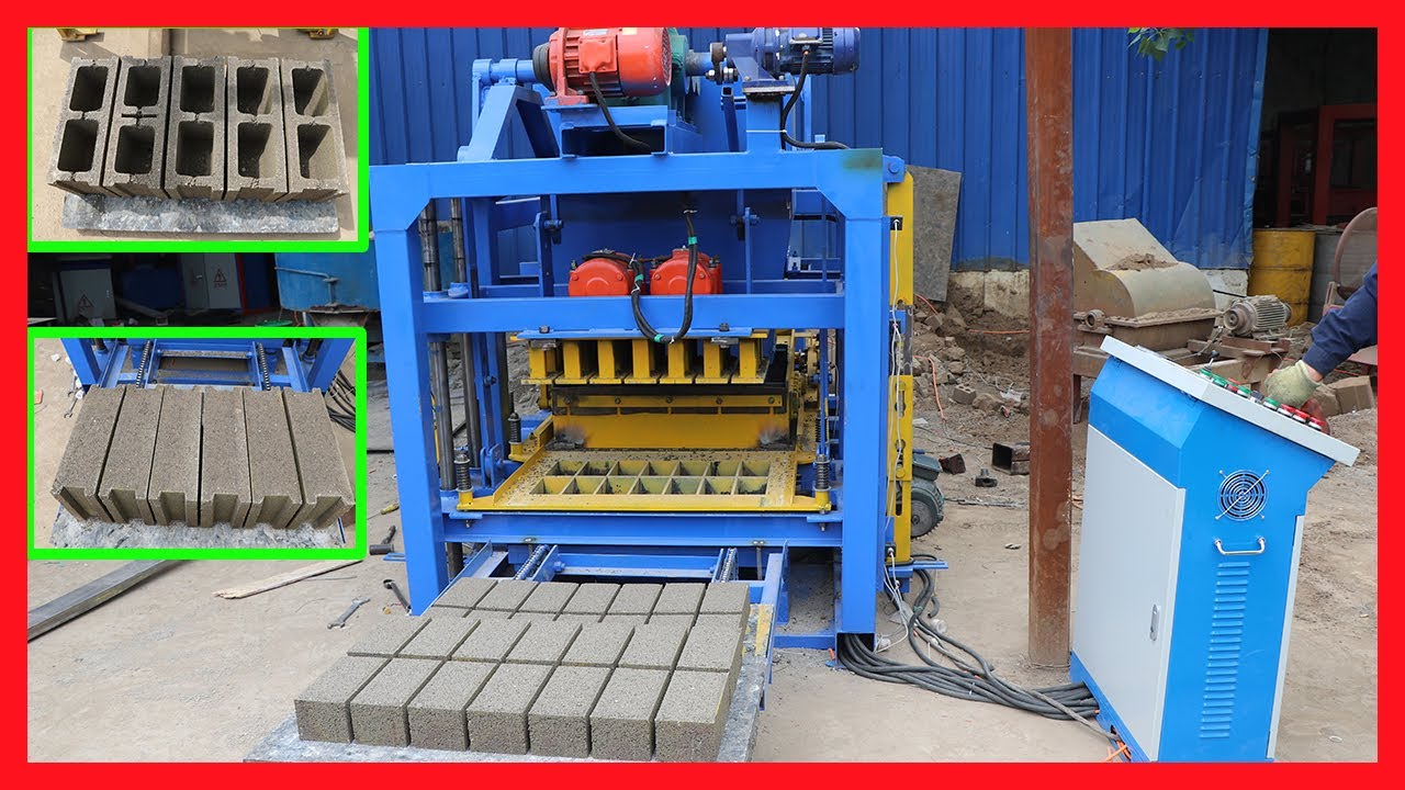 QT4-25 automatic concrete cement block making machine for hollow blocks ...