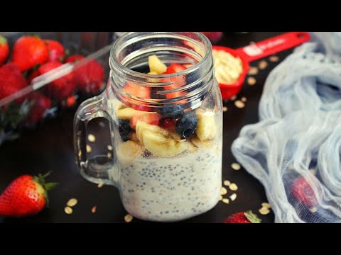 high protein breakfast-healthy breakfast-overnight oats (weight loss food) | Yummy Indian Kitchen