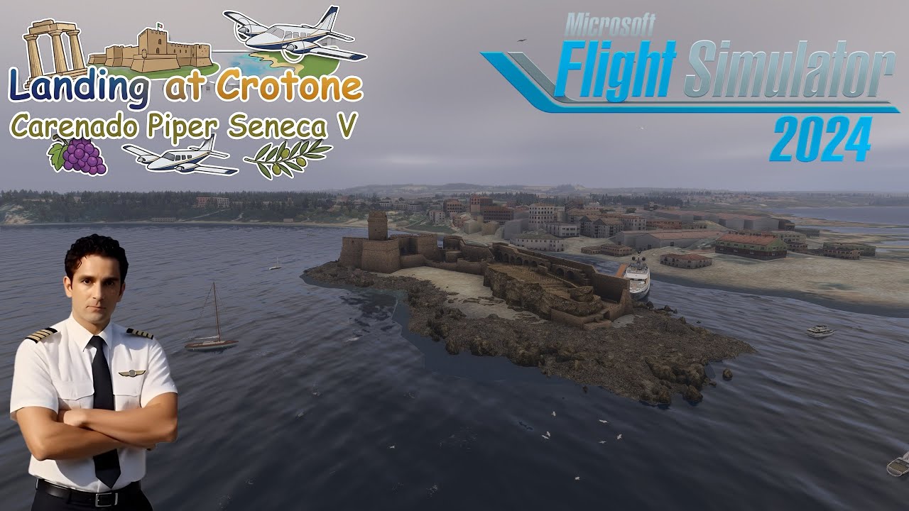 Landing at Crotone (LIBC) | Carenado Piper Seneca V (Cockpit View)