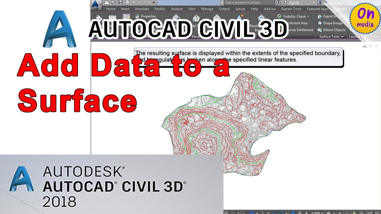 Add Data to a Surface AutoCAD Civil 3D - YouTube