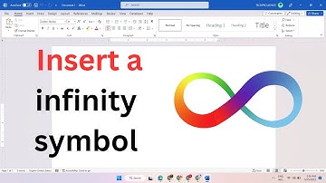 How to insert infinity symbol in Word 2023