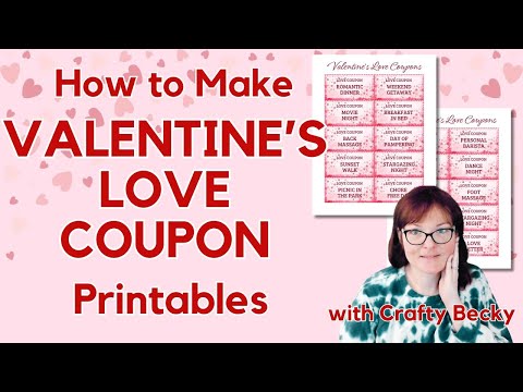 How to Make Valentine's Day Love Coupon Printables to Sell on Etsy in 2024 | Crafty Becky Tutorials