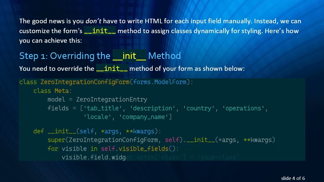 How to Assign HTML Classes to Django Form Input Elements