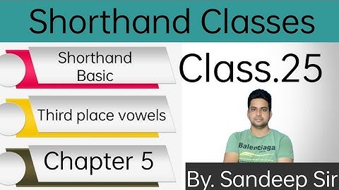 Third place vowels in Shorthand english|Chapter 5|Class. 25/ Stenography english/ #shorthand