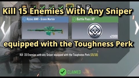 Kill 15 Enemies with any Sniper equipped with the Toughness Perk Call Of Duty Mobile Complete Task