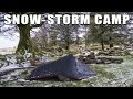 Solo camp on dartmoor with snowstorm
