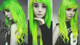 Hair Dye Tutorial For Lime Green & Yellow Ombre --- Kitti Milkgore