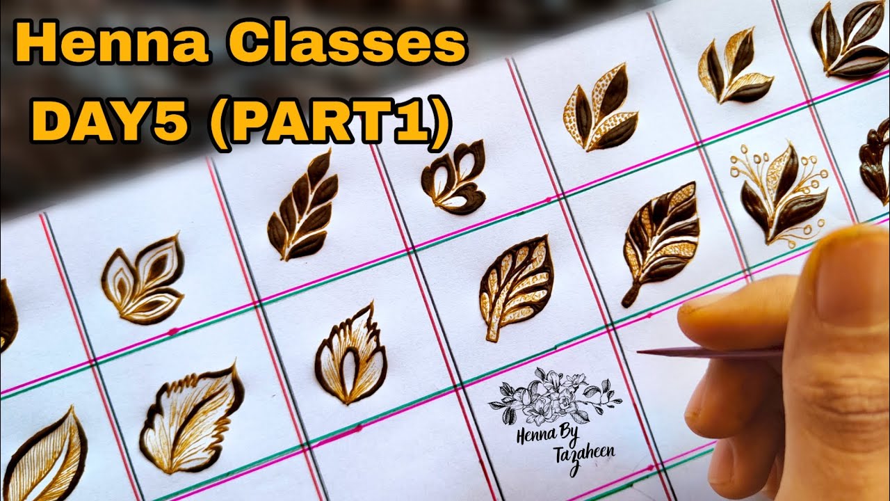 Tazaheen Henna Classes Day 5 (part 1) ||Learn Detailed Henna with Tazaheen Henna Classes 2023