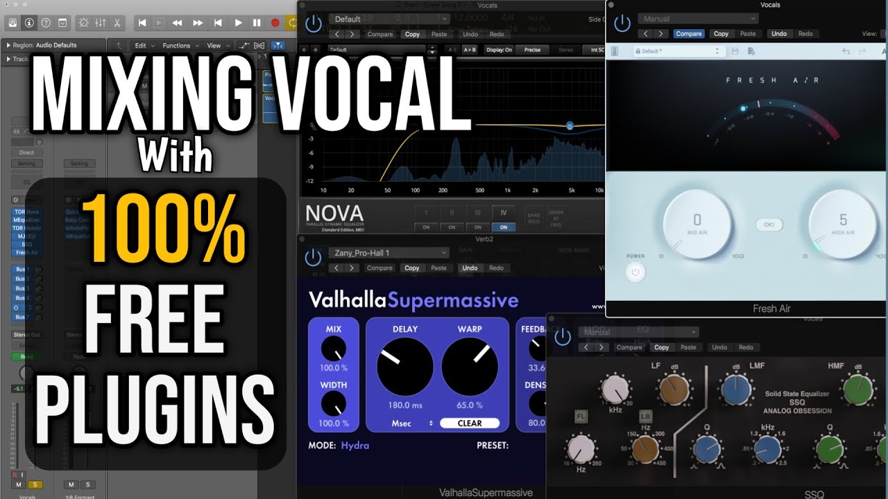 Mixing Vocal With 100 FREE Plugins⎮ FREE PRESET PATCH DOWNLOAD