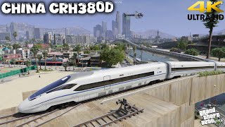 GTA 5 Longest CRH380D Train Run! 70 Coaches Through Vespucci Beach With 5 Star Wanted Level
