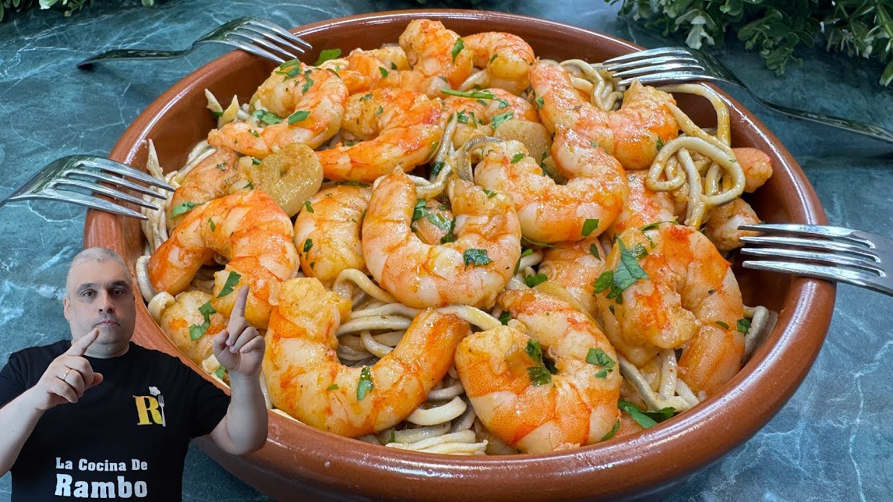 Gulas al ajillo con langostinos 😍 Especial Navidad