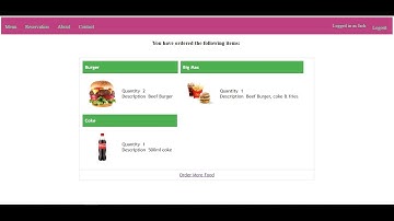 Restaurant - View  order/shopping cart (part 1) SQL ASP.NET c#