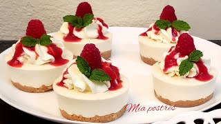 MINI CHEESECAKES SIN HORNO | mesa de postres